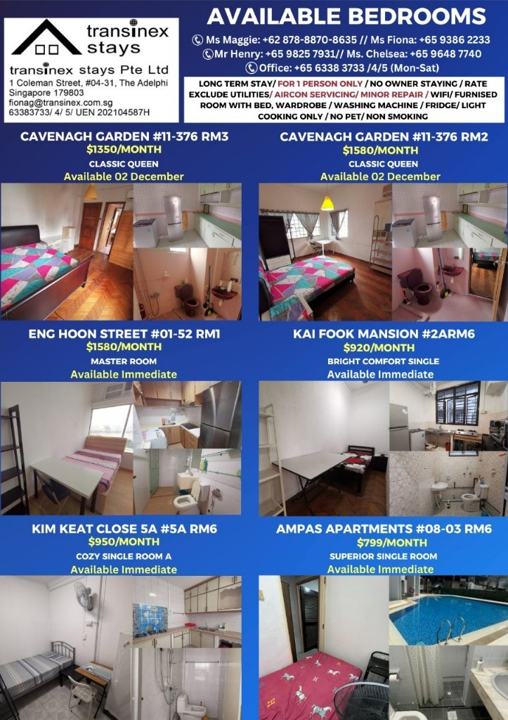 Master Room/For 1 or 2 person/no Owner Staying/No Agent Fee/Cooking allowed/Near Bugis MRT / Esplanade MRT /Lavender MRT/Nicoll Highway MRT / Promenade MRT / Available Immediate - Rochor - Bedroom - Homates Singapore