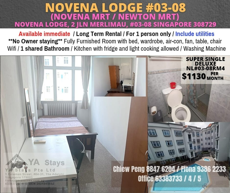 Available Immediate -Common Room/FOR 1 PERSON STAY ONLY/Wifi/Aircon/No owner staying/No Agent Fee/No owner staying/Cooking allowed/Novena MRT/Mount Pleasant MRT - Newton - Bedroom - Homates Singapore