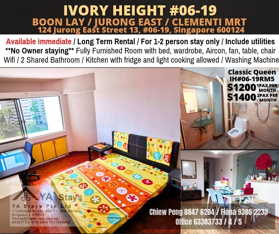 BOON LAY/JURONG EAST/ CLEMENTI/ LAKESIDE MRT/ Immediate Available - Jurong East - Flat - Homates Singapore