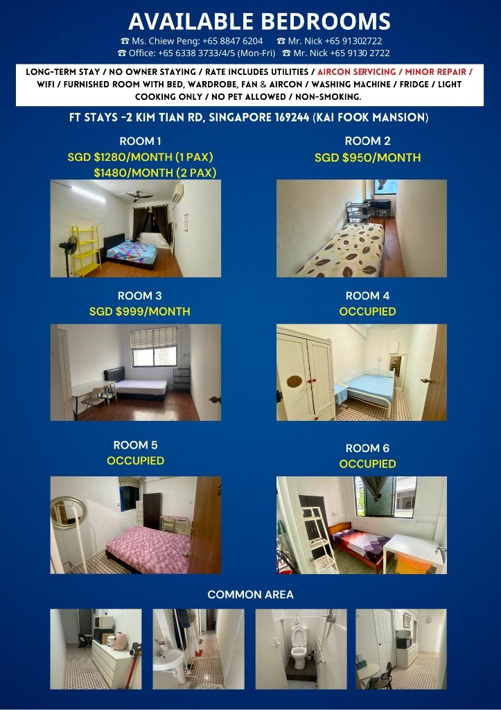 16C Kai Fook Mansion Rm2 - Tiong Bahru - Bedroom - Homates Singapore