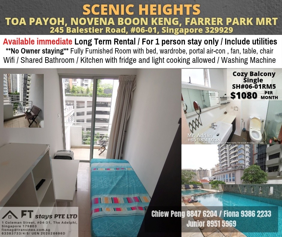 SCENIC HEIGHTS - $1080 - Toa Payoh 大巴窯 - 整個住家 - Homates 新加坡