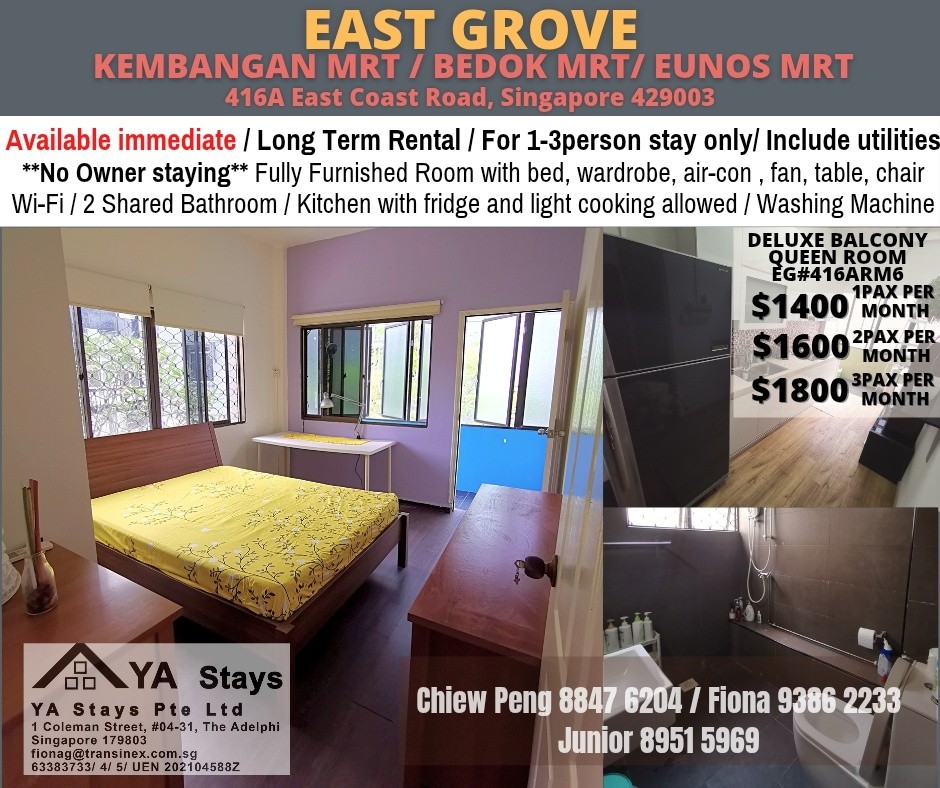 EAST GROVE - $1400 - Kembangan 景萬岸 - 整個住家 - Homates 新加坡