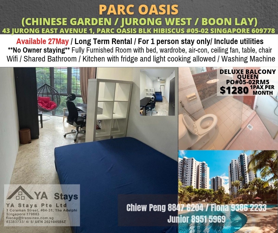 PARC OASIS - $1280 - Chinese Garden 裕華園 - 整個住家 - Homates 新加坡