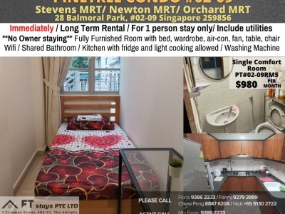 Single room for rent - Pinetree Condominium - 28 Balmoral Park, Singapore 259856