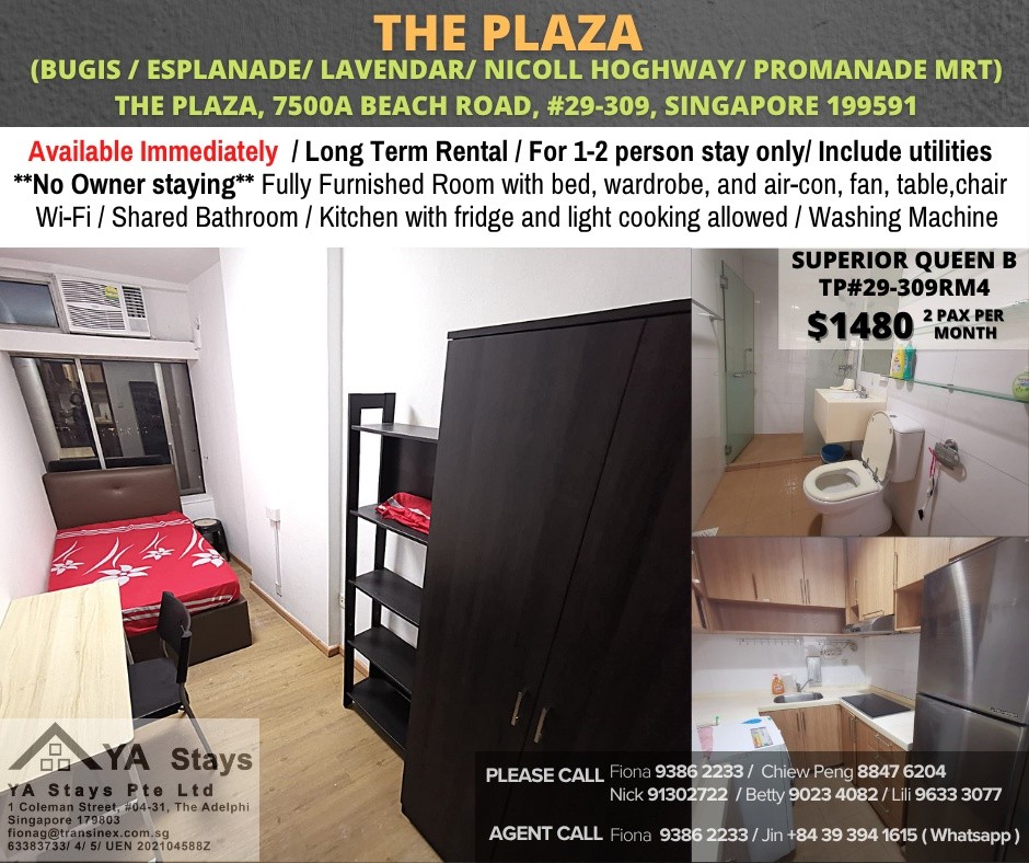 The Plaza - TP#29-309RM4 - Bugis 白沙浮 - 整個住家 - Homates 新加坡