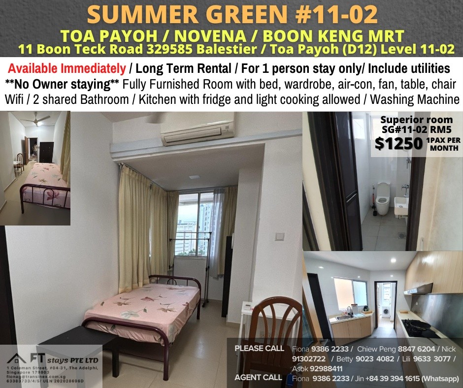 Summer Green - SG#11-02RM5 - Toa Payoh 大巴窑 - 整个住家 - Homates 新加坡