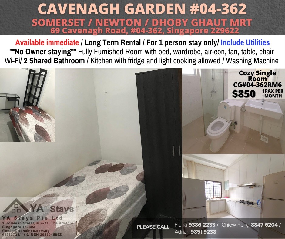 Room For Rent - Somerset, Newton,Dhoby Ghaut MRT/ Common room / 1 pax stay / Available﻿ Immediately - Toa Payoh 大巴窯 - 整個住家 - Homates 新加坡