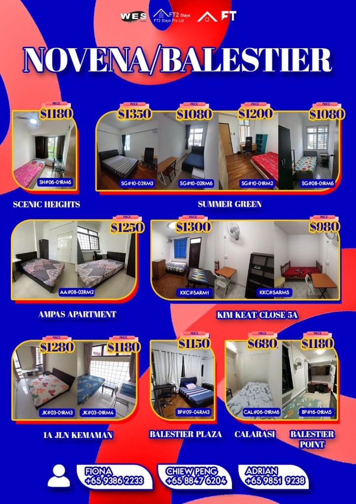 Room for Rent/11 Boon Teck Road, Singapore 329585/ For 1-2 pax/ Available Immediately - Novena 諾維娜 - 整個住家 - Homates 新加坡