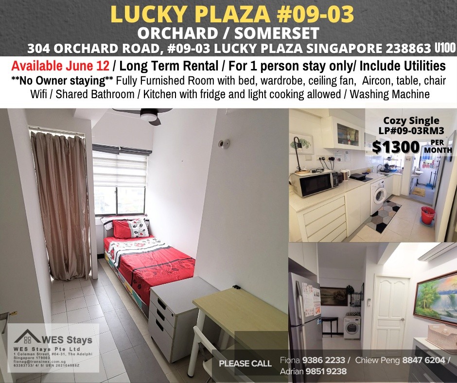 Room for rent / ORCHARD / SOMERSET / Common room / 1pax stay / Available June 12 - Orchard 乌节路 - 整个住家 - Homates 新加坡