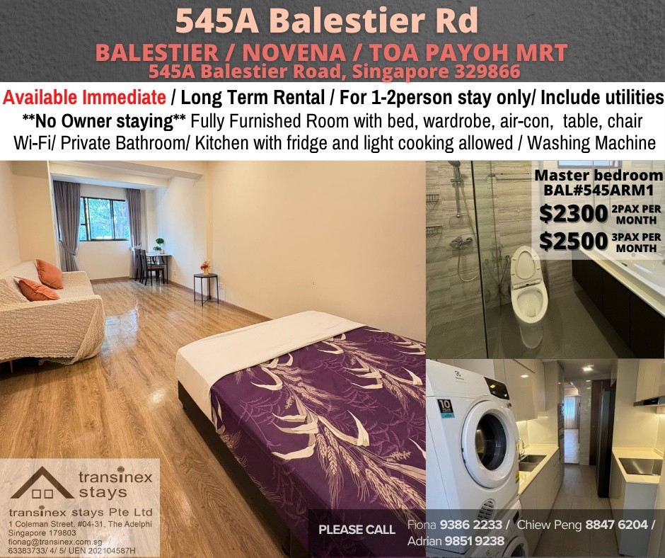 📍Condo Master Room at Balestier -  Available Immediate - Novena 諾維娜 - 整個住家 - Homates 新加坡