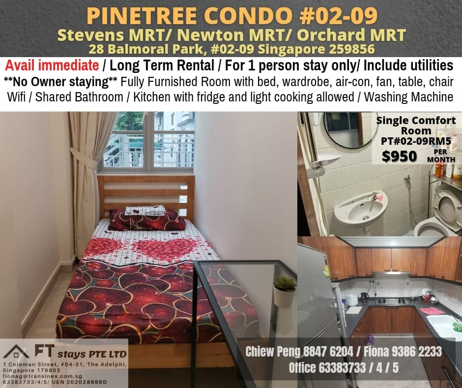 Available immedia﻿te - Common Room/Strictly Single Occupancy/no Owner Staying/No Agent Fee/Cooking allowed/Near Newton MRT/Near Orchard MRT/Stevens MRT - Tanglin 东陵 - 分租房间 - Homates 新加坡