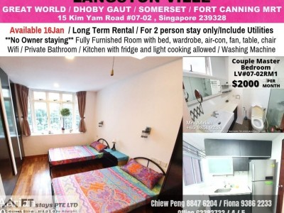 Near Somerset and Dhoby Gaut mrt / River Valley/ Langston View/ Available 16Jan - Kim Yam Road, #07-02 Singapore 239328 