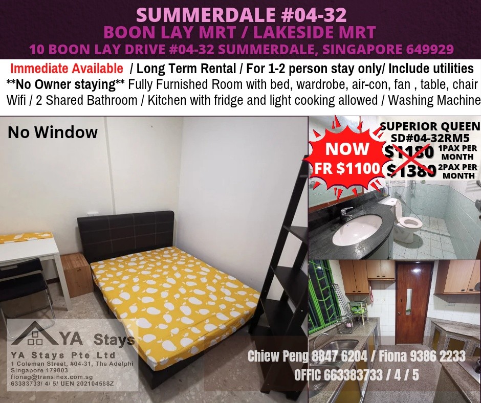 Amenities: wifi, bed, washing machine, ceiling fan and aircon, closet, shared toilet, light cooking allowed, fridge, non smoking, visitors allowed, no owner staying, no pet, no agent fee. - Boon Lay - - Homates Singapore