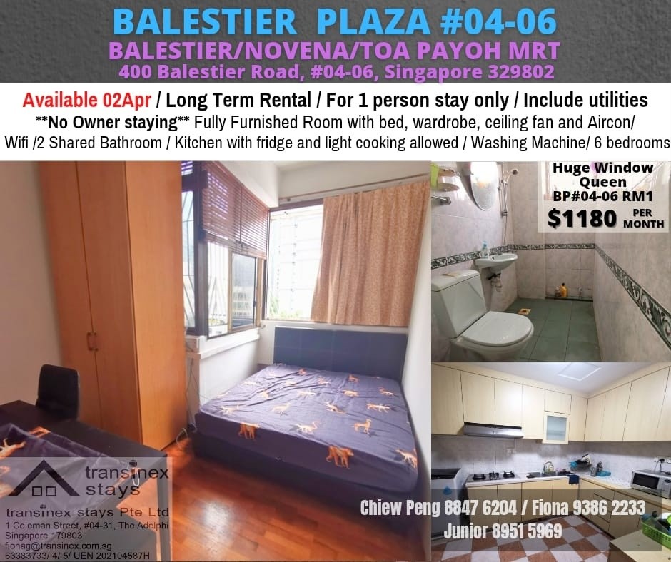 Toa Payoh MRT/ Novena MRT /Min 3 - 12 Month Rental / For 1 or 2 pax stay / Include utilities / No owner stay/Available 02 Apr - Novena - Flat - Homates Singapore