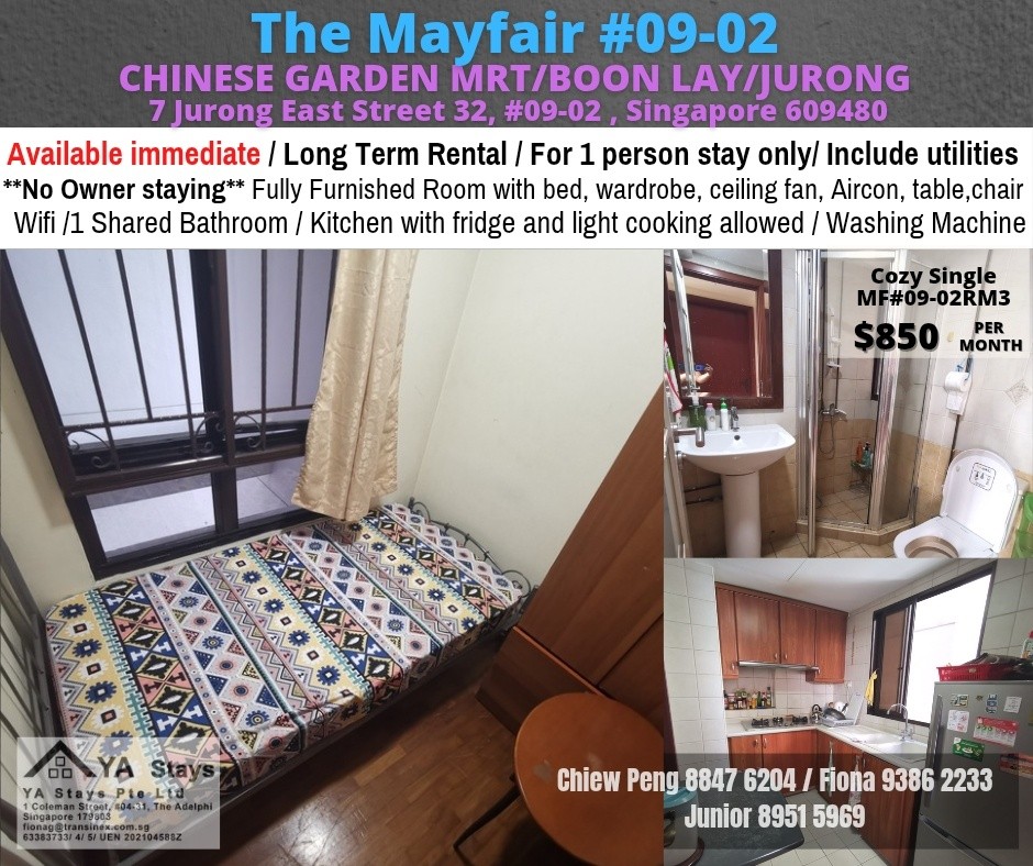 THE MAYFAIR RM3 - Chinese Garden - Flat - Homates Singapore