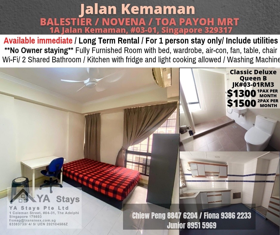 JALAN KEMAMAN #03-30 RM3 - Novena - Bedroom - Homates Singapore