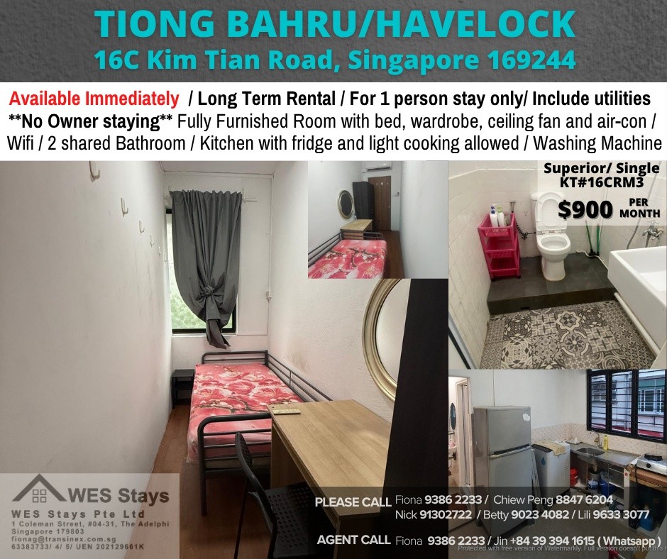 16C Kai Fook Mansion RM3 - Tiong Bahru - Bedroom - Homates Singapore