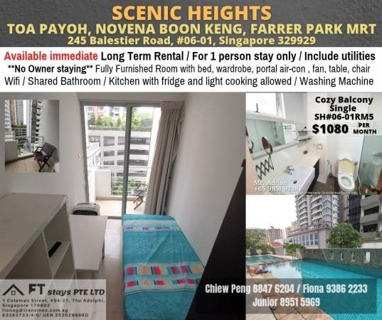 Room For Rent -  ️ SCENIC HEIGHTS - Toa Payoh 大巴窯 - 整個住家 - Homates 新加坡