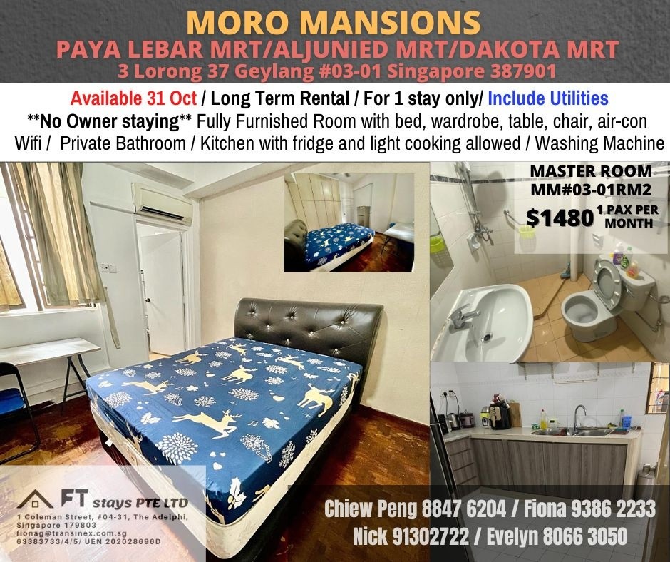 Room For Rent - MORO MANSION - Geylang - Bedroom - Homates Singapore