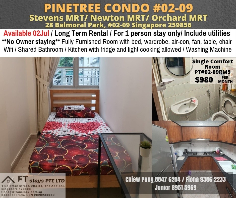Single room for rent - Pinetree Condominium - Bukit Timah 武吉知馬 - 分租房間 - Homates 新加坡