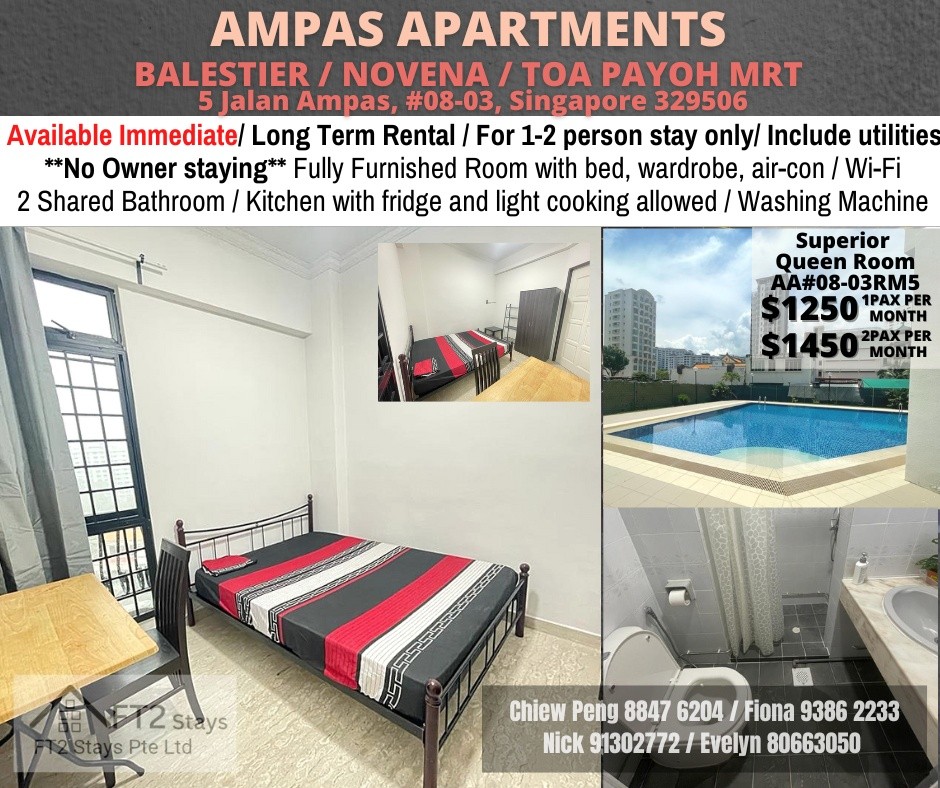 Balestier / Novena / Toa Payoh MRT / Available Immediate / Minimum 3 - 12 Month Rental / Utilities Included / No Owner Stay - Toa Payoh 大巴窑 - 整个住家 - Homates 新加坡