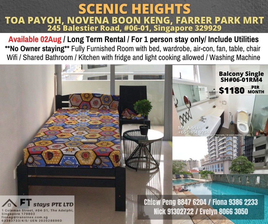 Room for Rent / Novena – Boon Keng – Toa Payoh – Farrer Park MRT / Common Room / 1 pax stay / Available Immediately - Toa Payoh 大巴窑 - 整个住家 - Homates 新加坡