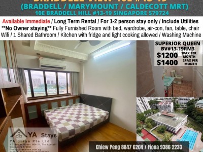 Immediate Available - Common Room/Strictly Single Occupancy/no Owner Staying/No Agent - 10E Braddell Hill #13-19 SIngapore 579724