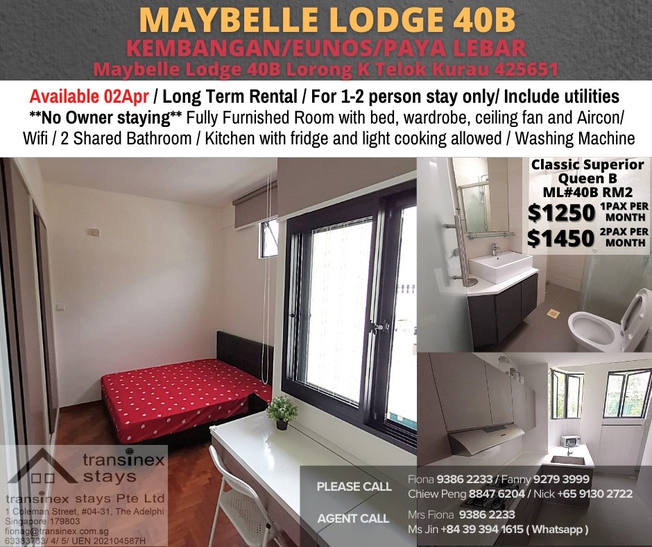 17 Oct Available-Common Room/1 or 2 person stay/ Wifi/No owner staying/No Agent Fee/Cooking allowed/KEMBANGAN MRT / EUNOS MRT / PAYA LEBAR MRT - Lorong Chuan - Flat - Homates Singapore