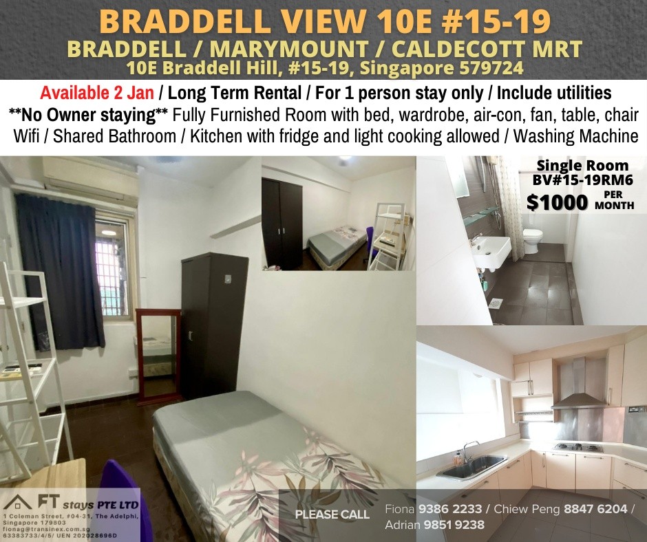 Available﻿ 02 Jan - Common Room/Include Utilities/Wifi/Aircon/No Agent Fee/Light Cooking Allowed/Washing Machine - Toa Payoh 大巴窑 - 分租房间 - Homates 新加坡