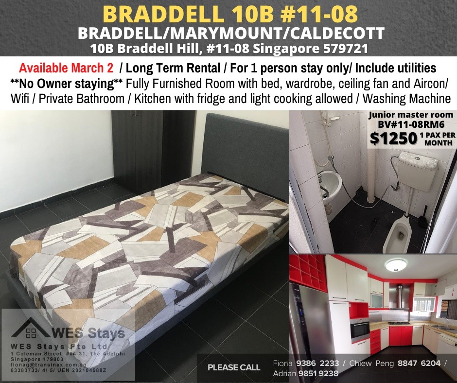 Toa Payoh room for rent/Caldecott, Braddell MRT/Common Room/1 pax stay only/Available 2 March - Toa Payoh - Bedroom - Homates Singapore