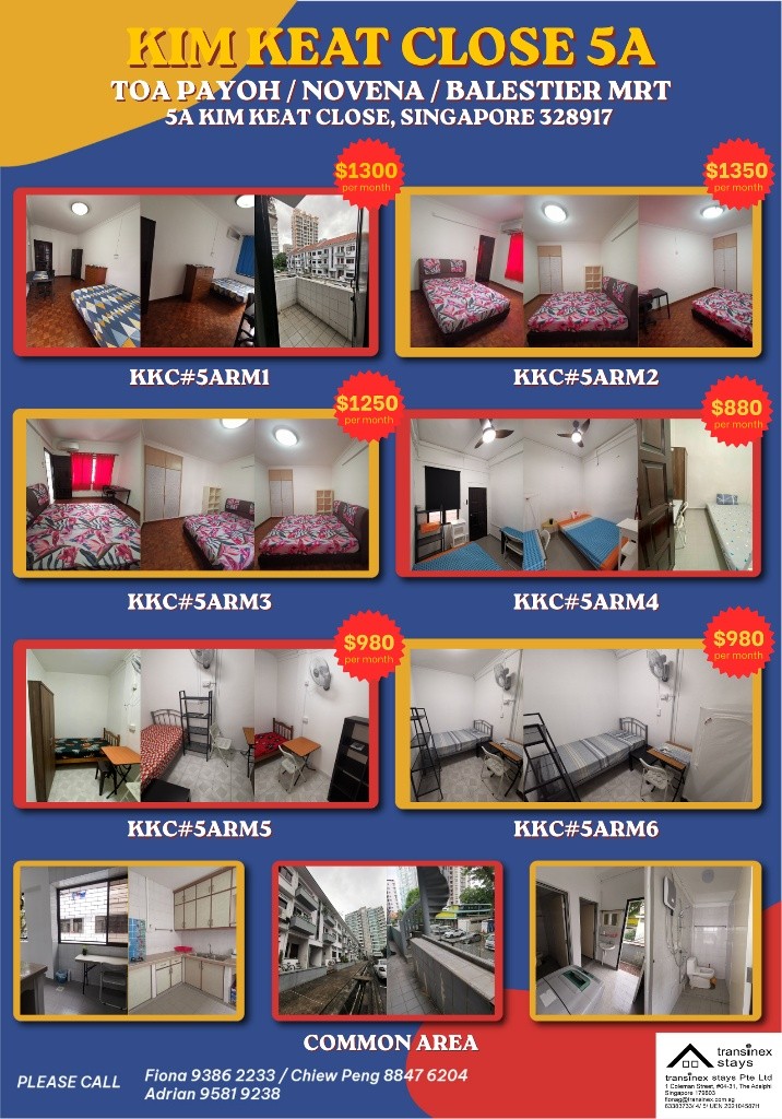 Available﻿ 22 May - Common Room/Include Utilities/Wifi/Aircon/No Agent Fee/Light Cooking Allowed/Washing Machine - Toa Payoh 大巴窑 - 分租房间 - Homates 新加坡