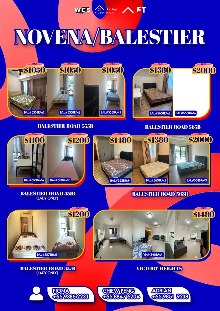 Room for rent / BALESTIER / NOVENA / TOA PAYOH MRT / Common room / 1pax stay / Available immediate - Novena 諾維娜 - 整個住家 - Homates 新加坡