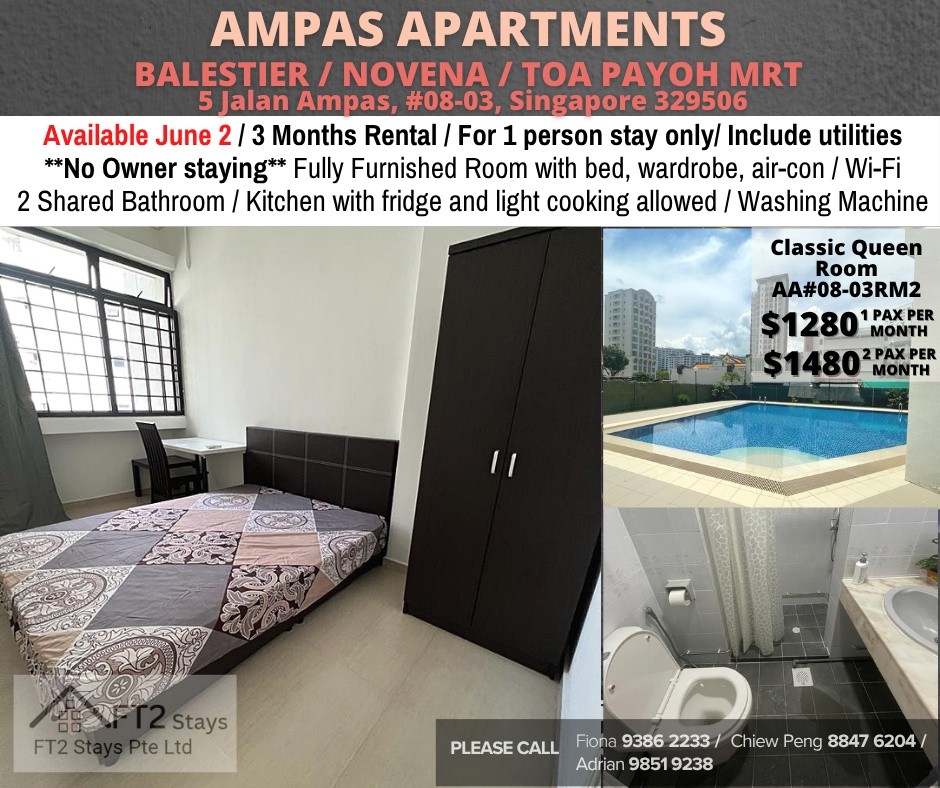 Available﻿ June 2 - Common Room/Include Utilities/Wifi/Aircon/No Agent Fee/Light Cooking Allowed/Washing Machine - Toa Payoh 大巴窯 - 分租房間 - Homates 新加坡