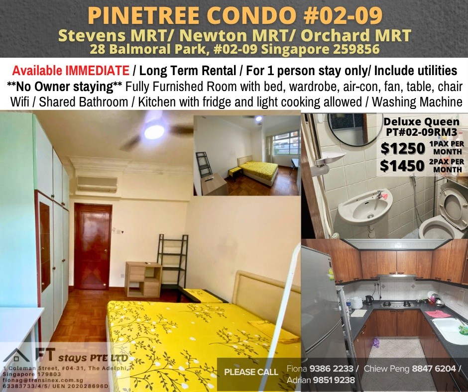 Available Immediately﻿  - Common Room/Include Utilities/Wifi/Aircon/No Agent Fee/Light Cooking Allow ed/Washing Machine - Stevens - Bedroom - Homates Singapore