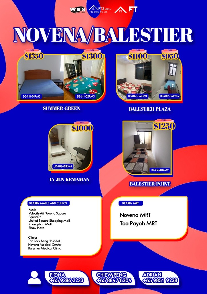 Room for Rent/279 BALESTIER ROAD, #16-01, Singapore 329727/ Available 8 July - Toa Payoh 大巴窯 - 整個住家 - Homates 新加坡