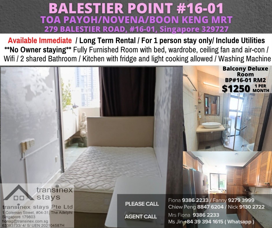 Room for Rent/ Available Immediate/Include Utilities/Wifi/Aircon/No Agent Fee/Light Cooking Allowed/Washing Machine - Toa Payoh 大巴窯 - 分租房間 - Homates 新加坡