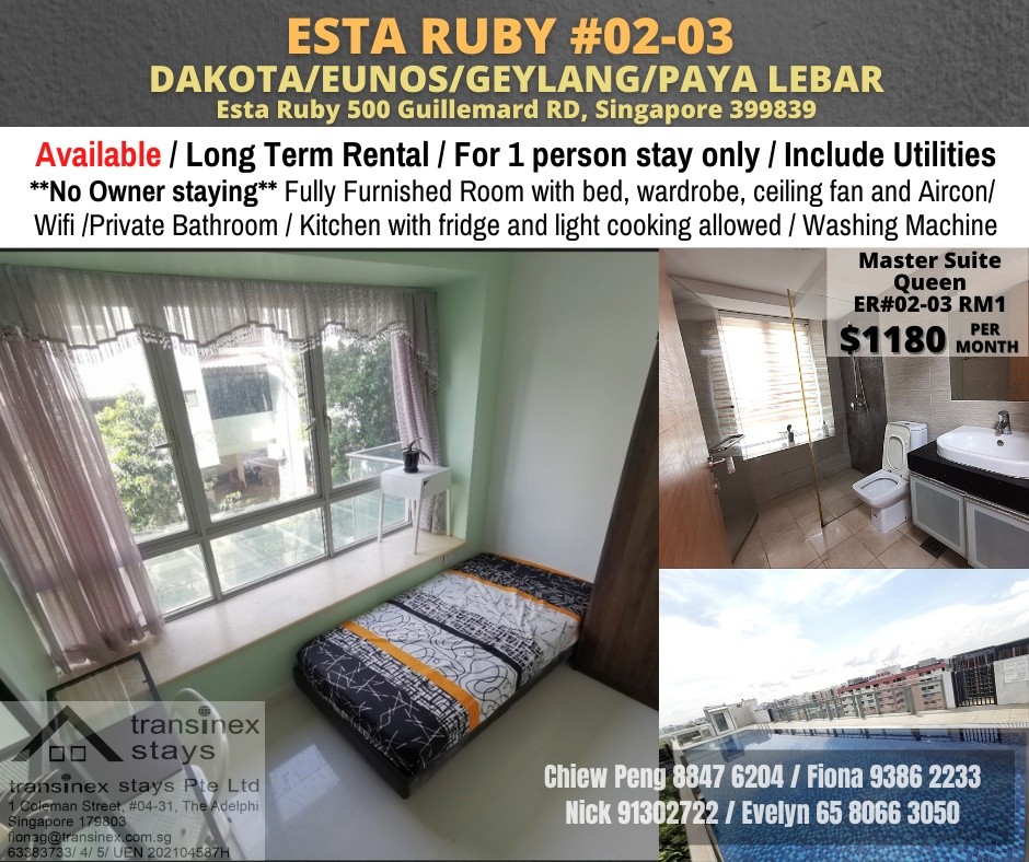 Room for rent / GEYLANG / Common room / 1pax stay / Available Immediately - Geylang 芽籠 - 分租房間 - Homates 新加坡