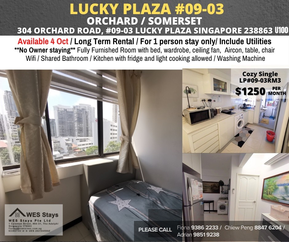 Room for rent / ORCHARD / Common room / 1pax stay / Available 4 Oct - Orchard 乌节路 - 分租房间 - Homates 新加坡
