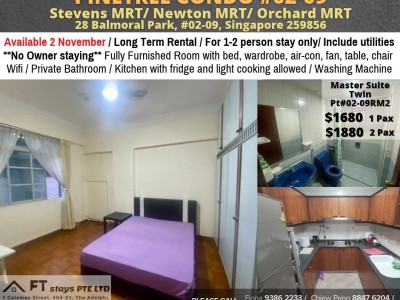 Room for rent / Orchard, Stevens / Common room / 1-2 pax stay / Available 2 November - 28 Balmoral Park, #02-09, Singapore 259856  Tanglin / Holland / Bukit Timah   (D10)